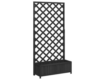 VidaXL Plantenbak met Latwerk Vurenhout Zwart | 60% Korting | Lichte Schade