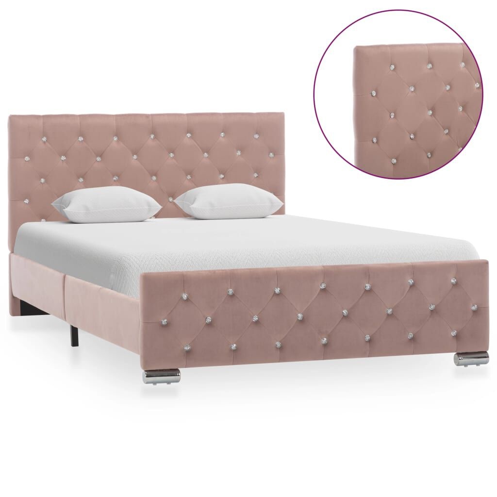 VidaXL Fluweel Bedframe Roze 120x200cm - 40% Korting!