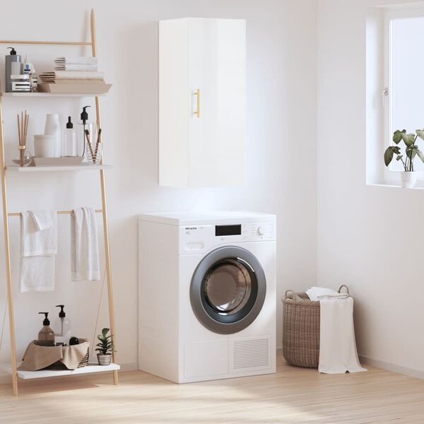 vidaXL Hangkast Hoogglans Wit 34.5x34x90 cm - 46% Korting!