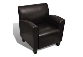 vidaXL Fauteuil Kunstleer Donkerbruin - 46% Korting! Laatste Stuk!