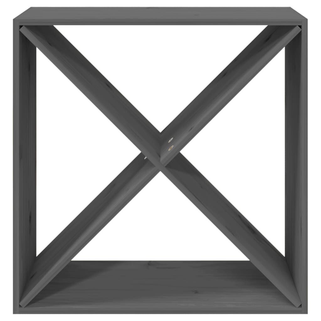 VidaXL Wijnkast Massief Grenenhout Grijs 62x25x62cm - 65% Korting!