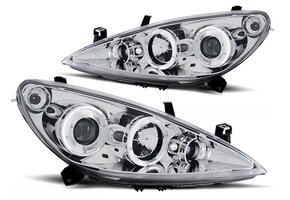 Koplampen Peugeot 307 (01-06) Dual Halo Angel Eyes - 50% Korting!