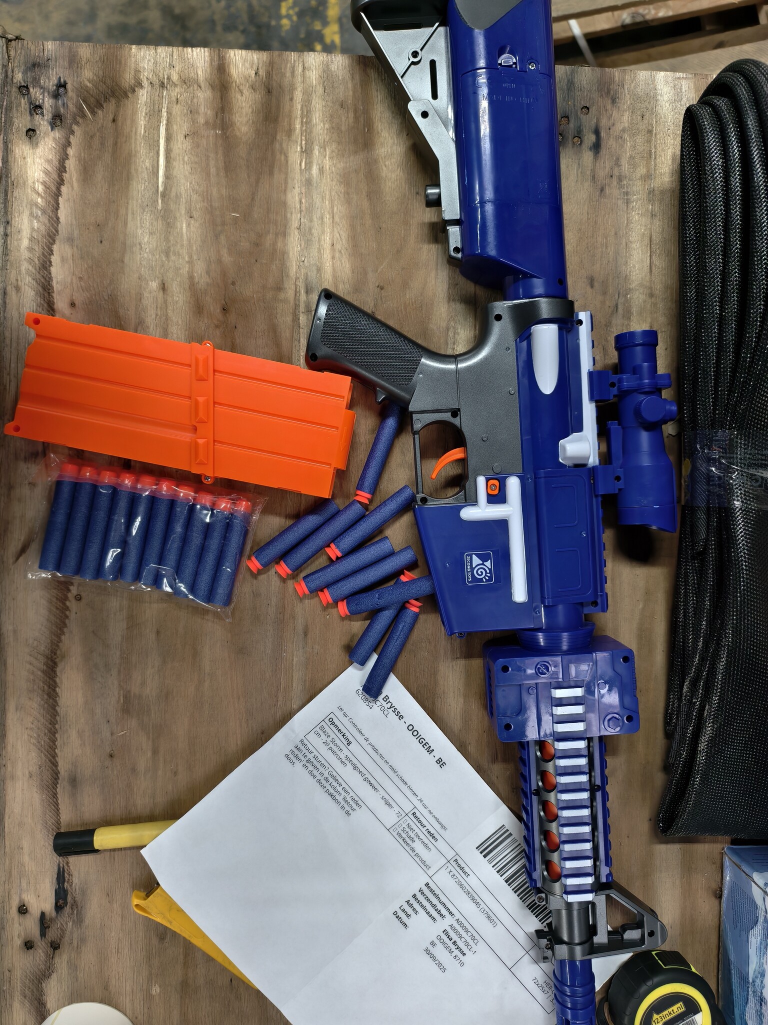 NERF Speelgoed Machinegeweer - 40% Korting! Met 20 Foam Pijlen