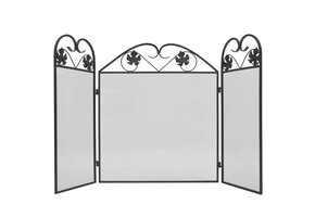 vidaXL Haardscherm 3 panelen ijzer zwart - 40% Korting! Slechts 1 op voorraad!