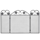 vidaXL Haardscherm 3 panelen ijzer zwart - 40% Korting! Slechts 1 op voorraad!