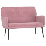 vidaXL Bankje Fluweel Roze - 55% Korting! Compact & Comfortabel (108x79x79cm)