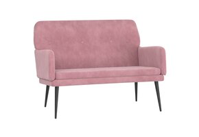 vidaXL Bankje Fluweel Roze - 55% Korting! Compact & Comfortabel (108x79x79cm)