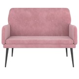 vidaXL Bankje Fluweel Roze - 55% Korting! Compact & Comfortabel (108x79x79cm)