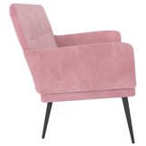 vidaXL Bankje Fluweel Roze - 55% Korting! Compact & Comfortabel (108x79x79cm)