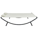 vidaXL Loungebed Stof Crème - 40% Korting! Zo goed als nieuw!