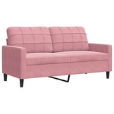 VidaXL Tweezitsbank 140cm Roze Fluweel | Nu 55% Korting!