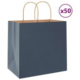 VidaXL Kraftzakken 50 stuks Blauw - 40% Korting! 26x17x25 cm