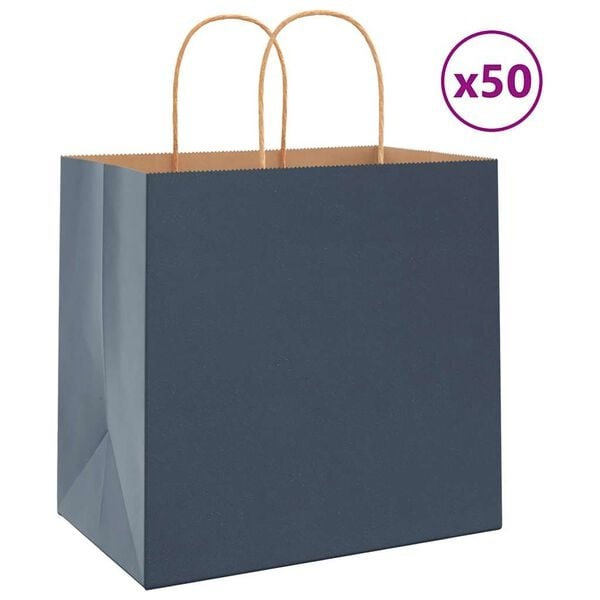 VidaXL Kraftzakken 50 stuks Blauw - 40% Korting! 26x17x25 cm