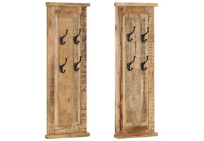 vidaXL Kapstokken 2 st 38x100 cm Massief Mangohout | -40% Korting!