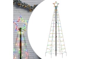 VidaXL LED Kerstboom 180cm, 220 Kleurrijke LEDs - 35% Korting!
