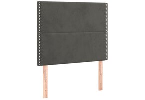 vidaXL Hoofdborden 2 st 100x5x78/88 cm fluweel donkergrijs