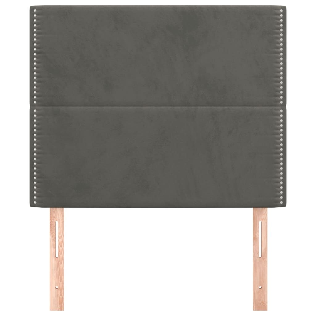 vidaXL Hoofdborden 2 st 100x5x78/88 cm fluweel donkergrijs