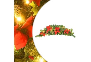 vidaXL Kerstboog 90cm PVC Groen/Rood met 20 LED's | 40% Korting!