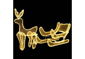 vidaXL Kerstverlichting rendier en slee met mesh 432 LED's