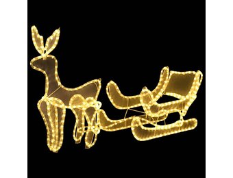 vidaXL Kerstverlichting rendier en slee met mesh 432 LED's