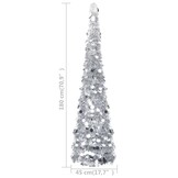 vidaXL Pop-up Kunstkerstboom 180cm Zilver - 35% Korting!