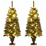 VidaXL Kerstboomset (2 bomen) met Krans & Guirlande - 35% Korting!