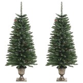 VidaXL Kerstboomset (2 bomen) met Krans & Guirlande - 35% Korting!