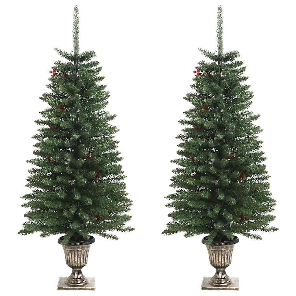 VidaXL Kerstboomset (2 bomen) met Krans & Guirlande - 35% Korting!