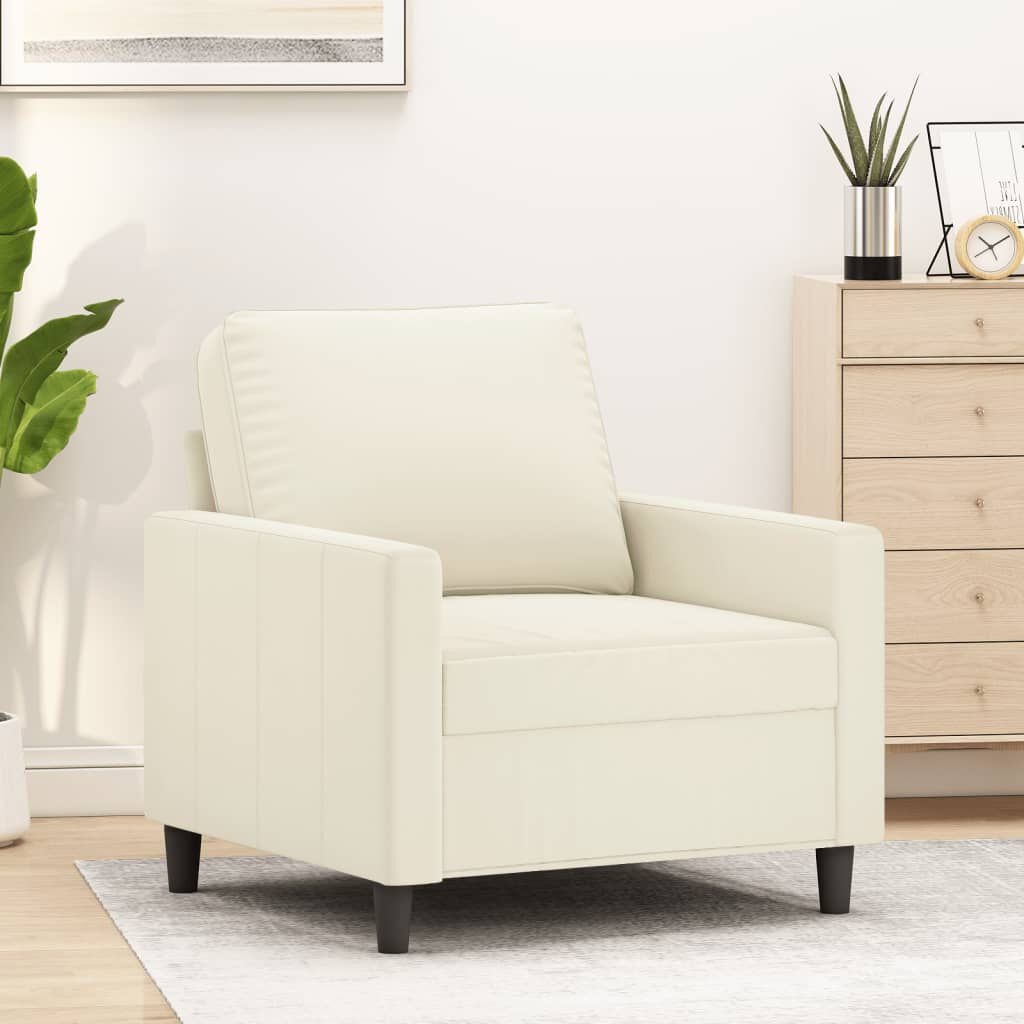VidaXL Fauteuil Crème Fluweel (60cm) - 40% Korting!