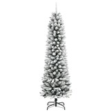 vidaXL Smalle Kunstkerstboom 210 cm met Sneeuw | 35% Korting