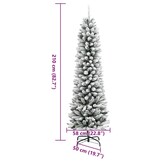 vidaXL Smalle Kunstkerstboom 210 cm met Sneeuw | 35% Korting