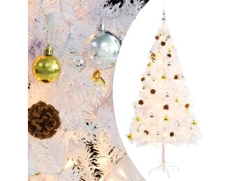 VidaXL Kunstkerstboom Wit 180cm met LED & Kerstballen - 35% Korting!