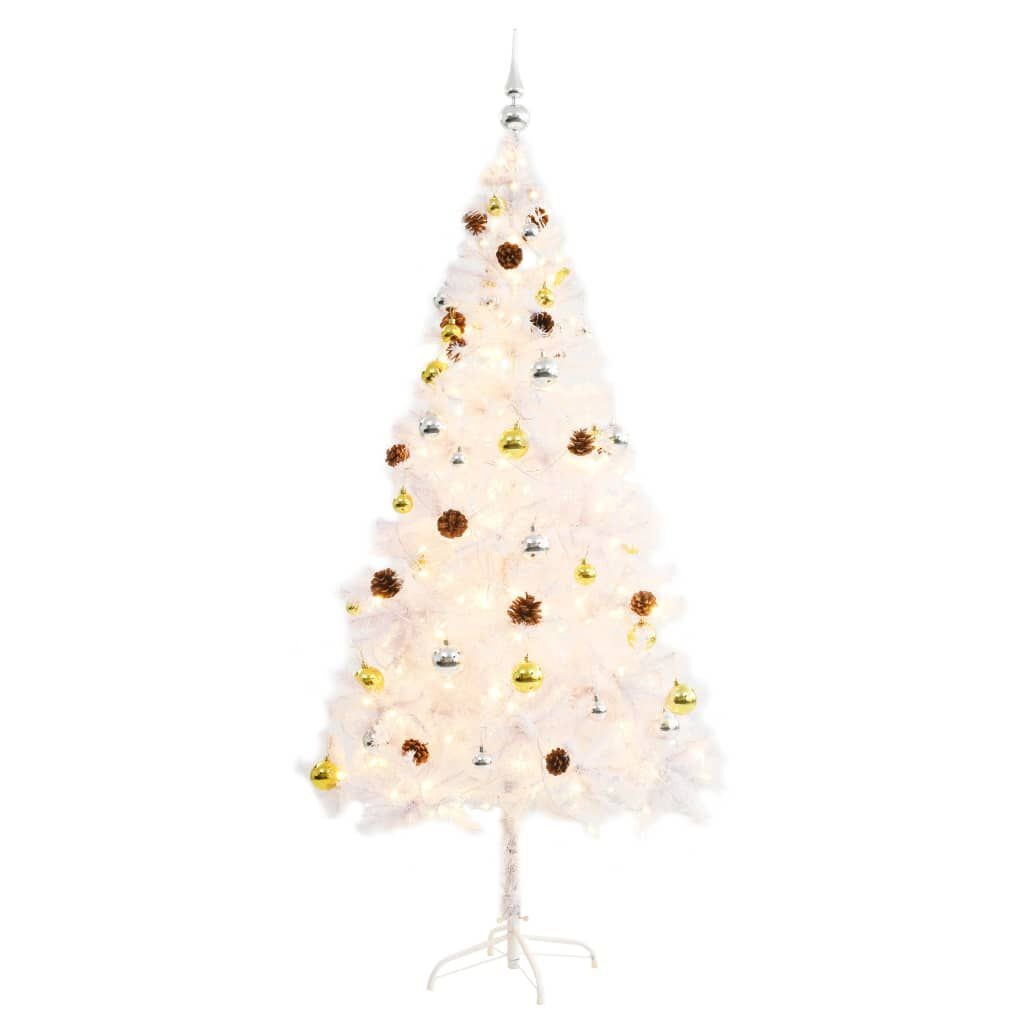 VidaXL Kunstkerstboom Wit 180cm met LED & Kerstballen - 35% Korting!