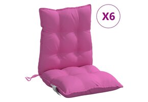 VidaXL Roze Stoelkussens (6 st.) - 51% Korting! Lage Rug Oxford Stof