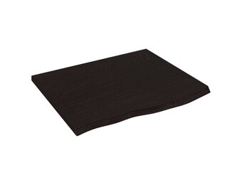 vidaXL Wastafelblad 60x50x2 cm behandeld massief hout donkerbruin