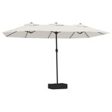vidaXL Dubbele Parasol 449x245cm Zandwit - Nu 68% Korting!