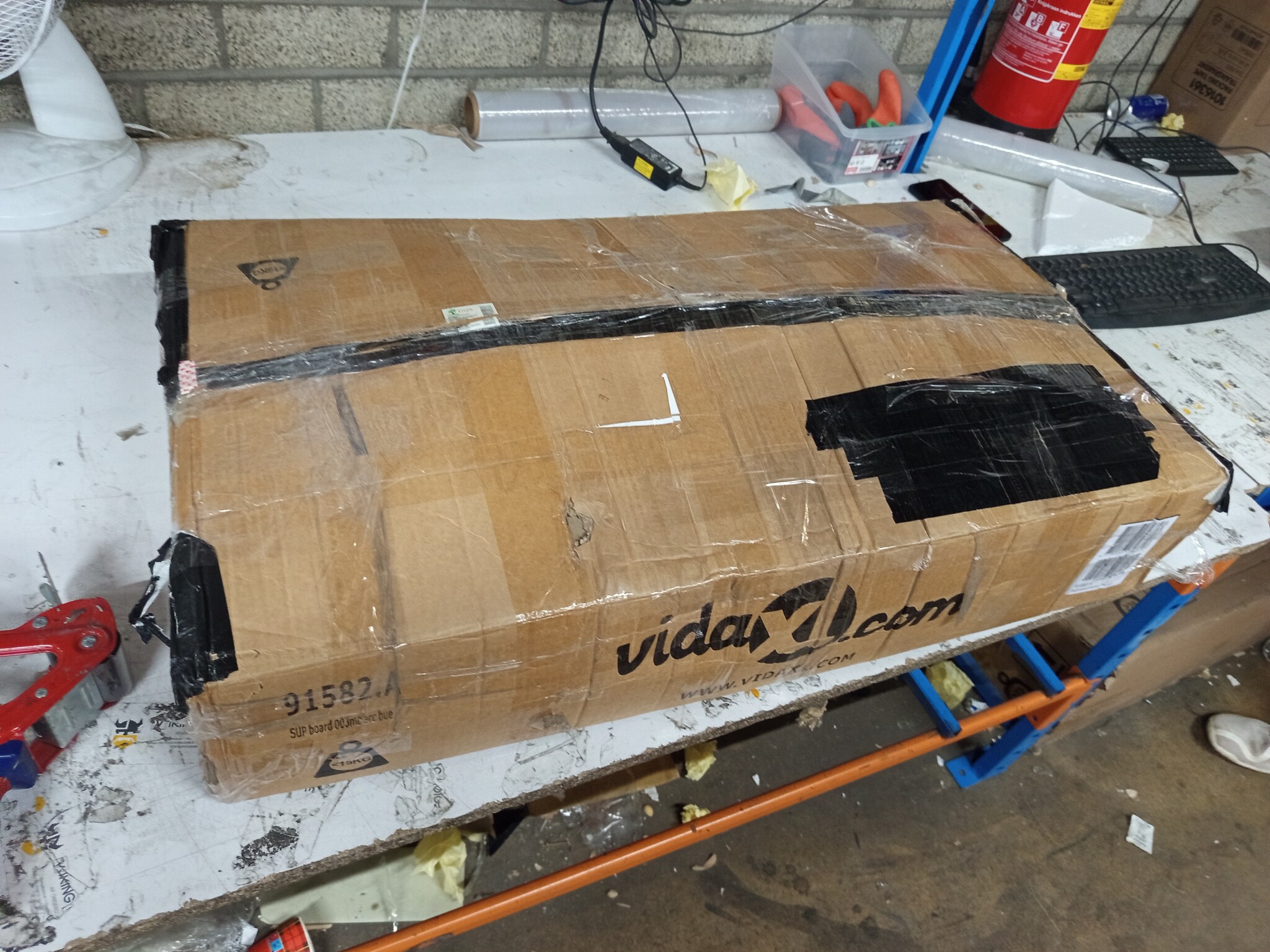 vidaXL Stand-up paddleboard opblaasbaar blauw en wit