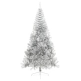 VidaXL Kunstkerstboom Half 210 cm PET Zilver - 35% Korting!