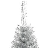 VidaXL Kunstkerstboom Half 210 cm PET Zilver - 35% Korting!
