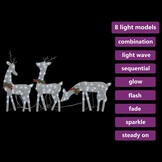 VidaXL Kerst Rendierfamilie GAAS 270cm Wit/Zilver - 35% Korting!