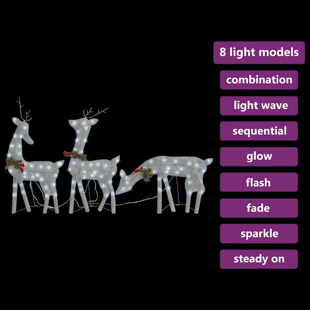 VidaXL Kerst Rendierfamilie GAAS 270cm Wit/Zilver - 35% Korting!