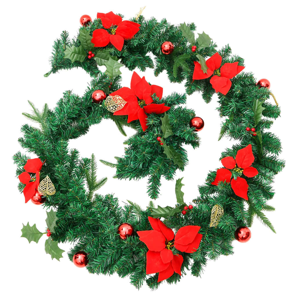 Kerstslinger vidaXL met LED 2,7m PVC Groen/Rood - 40% Korting!