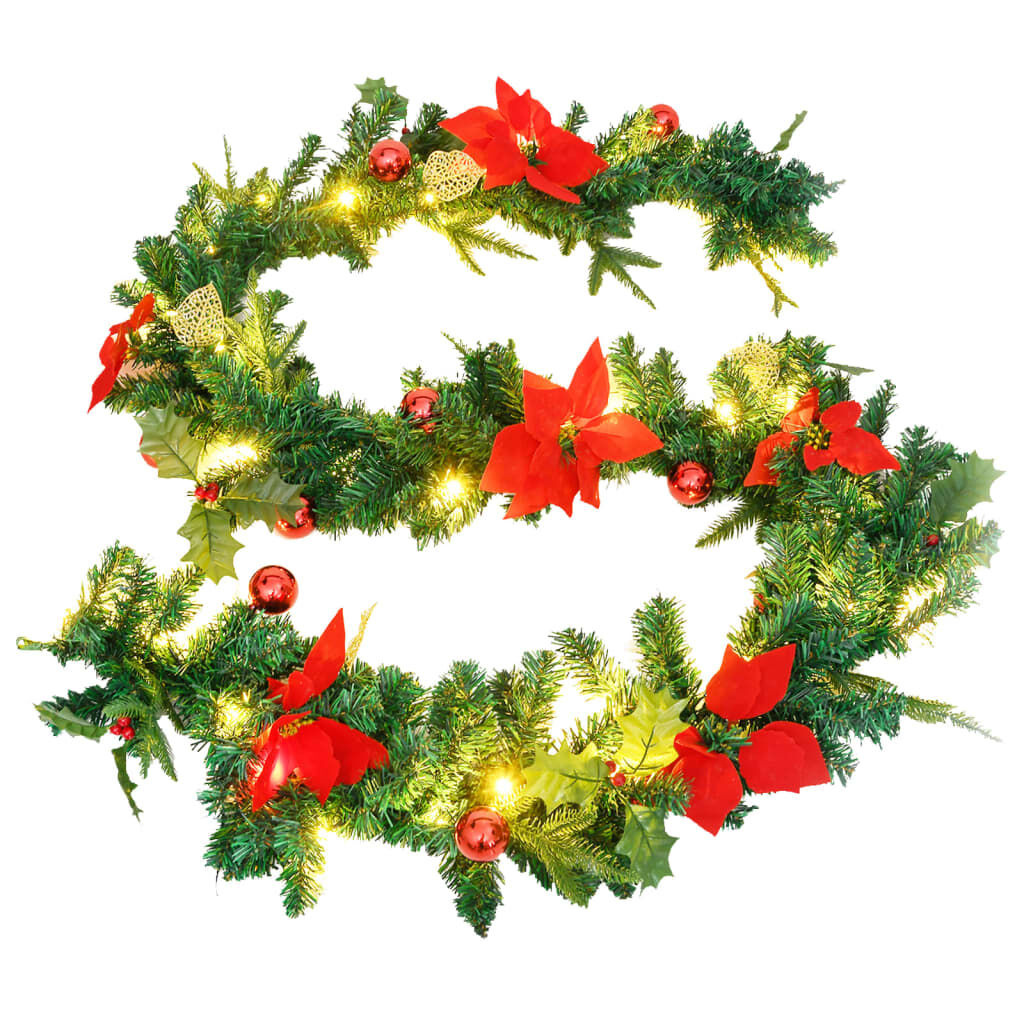 Kerstslinger vidaXL met LED 2,7m PVC Groen/Rood - 40% Korting!