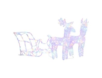 vidaXL Kerstversiering Rendieren & Slee - 160 LED's - 130cm - 35% Korting!