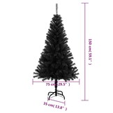 vidaXL Zwarte Kunstkerstboom 150cm PVC - 35% Korting!