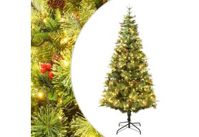 VidaXL Kerstboom 150cm met LED & Dennenappels - 35% Korting!