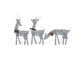 vidaXL Kerst Rendierfamilie 270cm Gaas Wit/Zilver - 35% Korting!