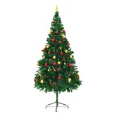 Kerstboom 210cm Groen met 200 LED's & Kerstballen - 35% Korting!
