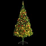 Kerstboom 210cm Groen met 200 LED's & Kerstballen - 35% Korting!