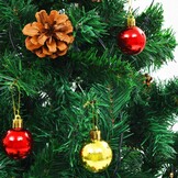 Kerstboom 210cm Groen met 200 LED's & Kerstballen - 35% Korting!